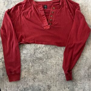 BDG size Medium cranberry cotton long sleeve crop
Top